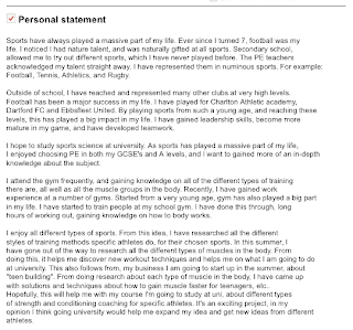 Personal statement for admission in university